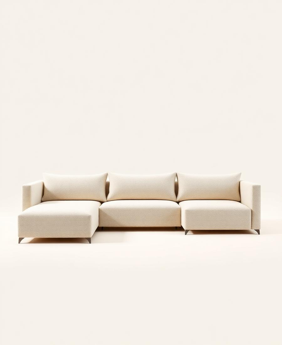 Modular Bouclé Sofa by Italian, attr. Milan atelier